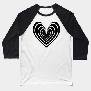 Rosy Heart (Black) Baseball T-Shirt